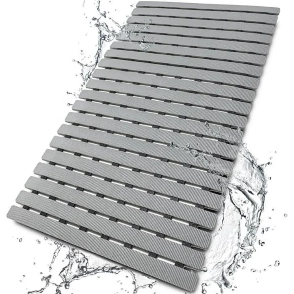 Shower Mat Non Slip Bathtub Mat with Suction Cups and Drain Holes 27.5x15.7 Inch